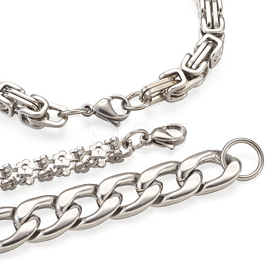Unisex 304 Stainless Steel Chain Bracelets BJEW-TA0001-05P-1