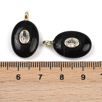 Natural Obsidian & Cubic Zirconia Pendants X-G-Z076-01G-12-1