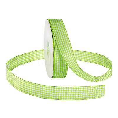 Polyester Tartan Ribbon OCOR-WH0082-574D-02-1