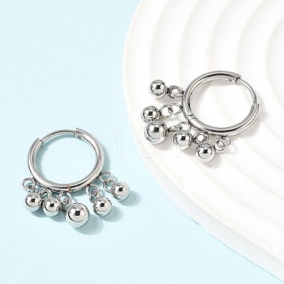 Round 304 Stainless Steel Chandelier Earrings EJEW-L309-02B-P-1