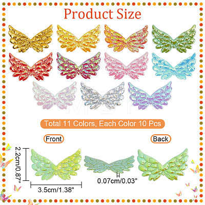 AHADEMAKER 110Pcs 11 Colors Non-Woven Fabric Ornament Accessories DIY-GA0004-10-1