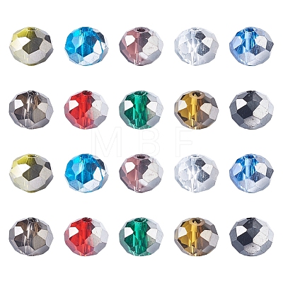 300Pcs 10 Colors Electroplate Transparent Glass Beads EGLA-SW0001-02-1