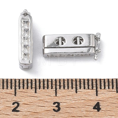 925 Sterling Silver Cubic Zirconia Twister Clasps STER-WH0007-28C-P-1
