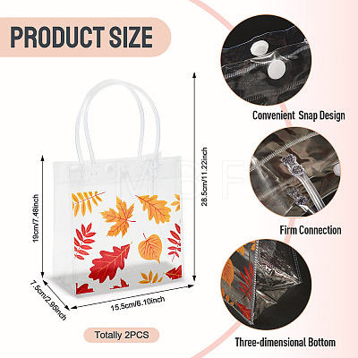 Rectangle Transparent Printed PVC Plastic Gift Tote Bags ABAG-TADJ0002-002C-1