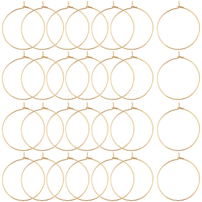 100Pcs 304 Stainless Steel Hoop Earring Findings STAS-BBC0009-65-1