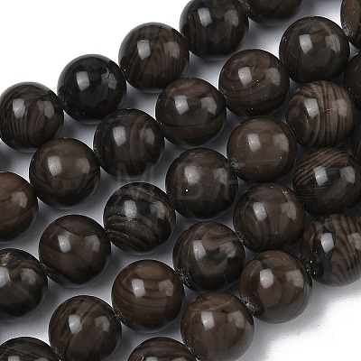 Natural Wood Lace Stone Wooden Jasper Beads Strands G-K365-F03-10mm-1