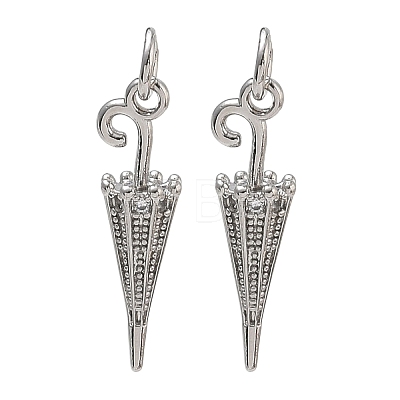 Brass Micro Pave Clear Cubic Zirconia Pendants KK-CBAD9DF-08P-1