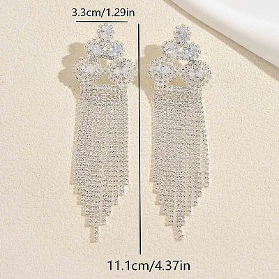 Brass Rhinestone Stud Earrings for Women LM8742-1