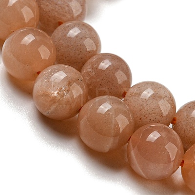 Round Natural Sunstone Beads Strands G-F222-33-8mm-1-1