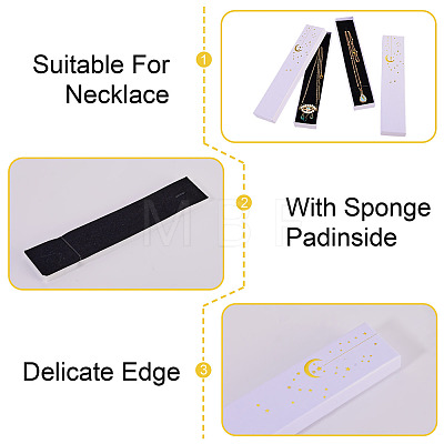 Gold Stamping Moon Printed Cardboard Paper Jewelry Necklace Packaging Boxes CON-TAC0071-004B-1