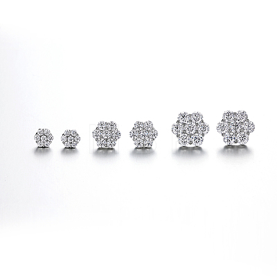925 Sterling Silver Pave Moissanite Stud Earrings for Women SX7074-3-1