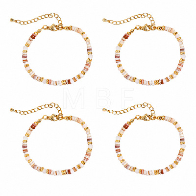 Bohemian Natural Shell Heishi Beaded Bracelet Sets MF5991-5-1