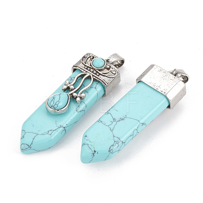 Synthetic Turquoise Pendants X-G-S292-05D-1