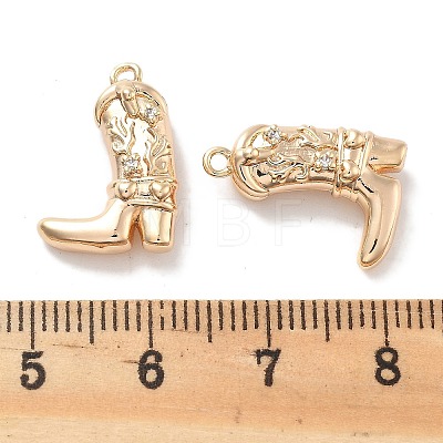 Brass Micro Pave Clear Cubic Zirconia Pendants KK-M102-25G-1