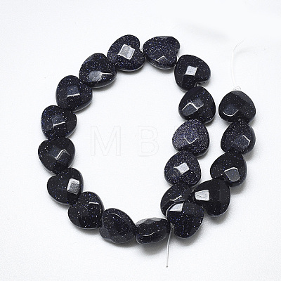 Synthetic Blue Goldstone Beads Strands G-S357-E01-19-1