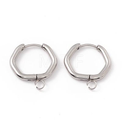 Tarnish Resistant 201 Stainless Steel Hoop Earring Findings STAS-H166-04P-1