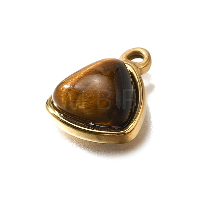 Natural Tiger Eye Triangle Charms STAS-D310-02G-01-1