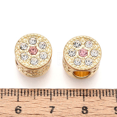Rack Plating Alloy Rhinestone European Beads FIND-N011-03KCG-1