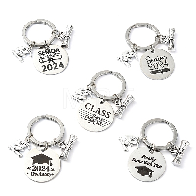 Flat Round Alloy Keychain KEYC-YW00090-01-1