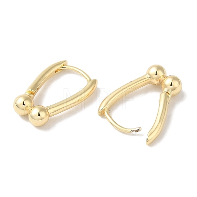 Horseshoe Brass Hoop Earrings for Women EJEW-U008-05G-1