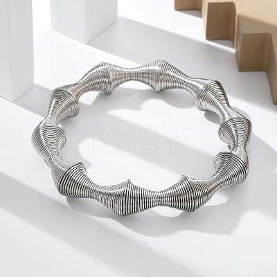 304 Stainless Steel Stretch Bangles for Women BJEW-P315-02C-P-1