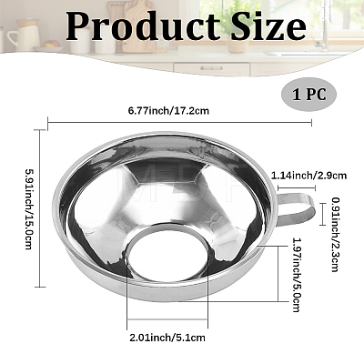 1Pc Stainless Steel Funnel AJEW-BM0001-37A-1