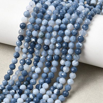 Natural Blue Opal Beads Strands G-P603-C-4mm-04-1