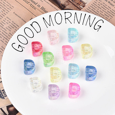 UV Plating Transparent Acrylic European Beads OACR-M027-02D-1
