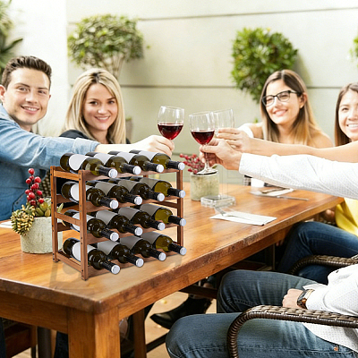 Bamboo 4-Tier Wine Rack Storage Shelf ODIS-WH0030-322-1