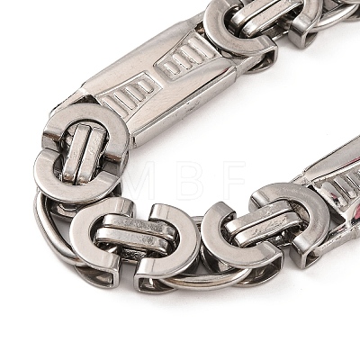 Tarnish Resistant 304 Stainless Steel Byzantine Chain Bracelets BJEW-B078-71P-1