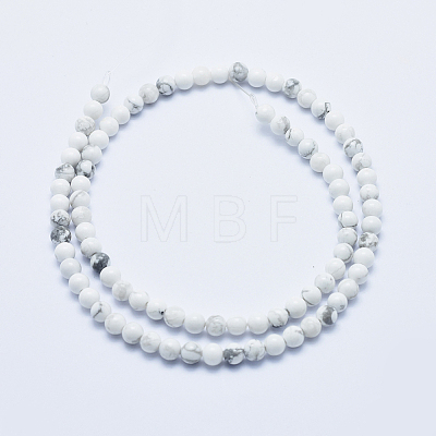 Natural Howlite Beads Strands G-P353-01-4mm-1