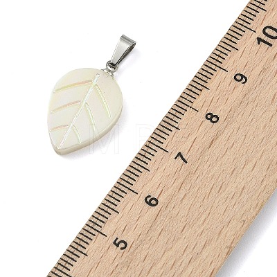 Natural Freshwater Shell Carved Pendants PALLOY-JF05288-02-1