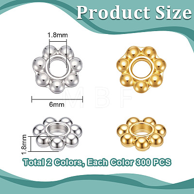600Pcs 2 Colors Alloy Spacer Beads FIND-UN0010-57-1