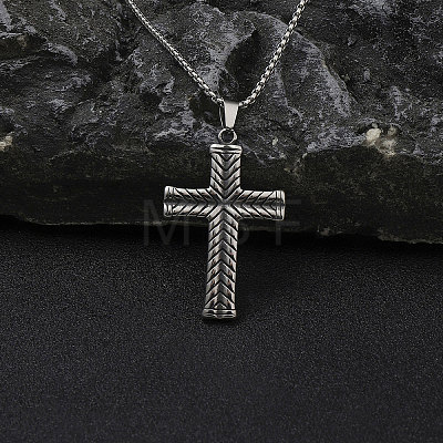 201 Stainless Steel Pendant Necklaces NJEW-C034-39B-AS-1