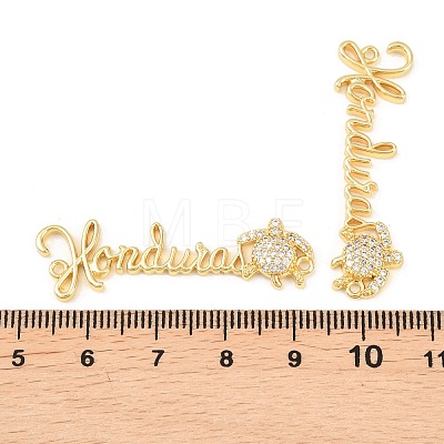 Brass Micro Pave Clear Cubic Zirconia Connector Charms KK-F931-29A-G-1