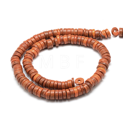Dyed Natural Coconut Disc Bead Strands COCB-O003-07I-1
