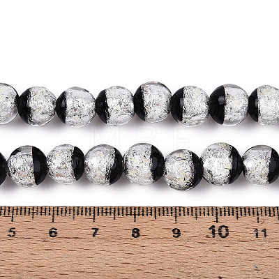 Luminous Handmade Lampwork Silver Foil Beads Strand FOIL-N029-03F-1