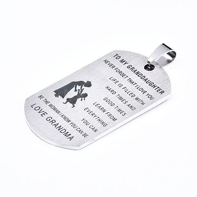 Tarnish Resistant 201 Stainless Steel Quote Pendants X-STAS-T044-231P-1