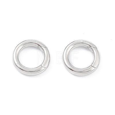 Anti-Tarnish Rhodium Plated 925 Sterling Silver Spring Gate Rings STER-K173-27P-1