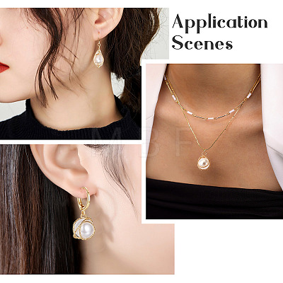 Spritewelry 24Pcs 6 Style ABS Plastic Imitation Pearl Wire Wrapped Pendants KK-SW0001-07-1