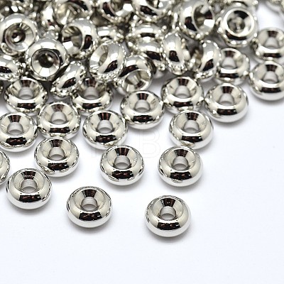 Rack Plating Brass Flat Round Spacer Beads LS-KK-M085-11P-NR-1