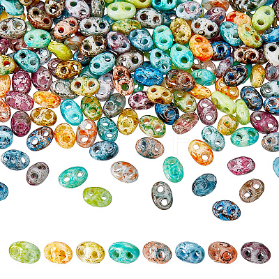 1200Pcs Picasso Glass Seed Beads EGLA-NB0001-33-1
