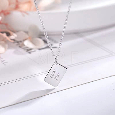Stainless Steel Envelope Pendant Necklaces GL7398-2-1