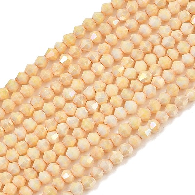 Electroplate Bicone Glass Beads Strands GL-T021-2.5x3mm-16-15-1