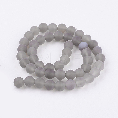 Natural Grey Agate Bead Strands G-H055-8mm-1