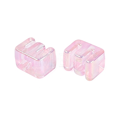 UV Plating Transparent Acrylic European Beads OACR-M027-02E-01-1