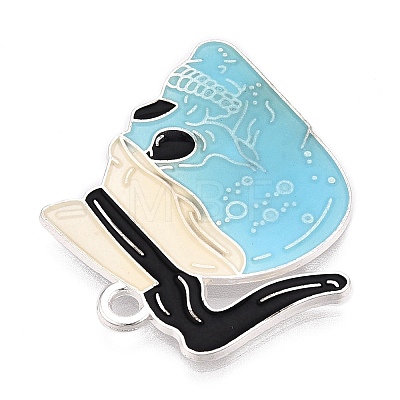 Luminous Alloy Enamel Pendants ENAM-T021-10P-1