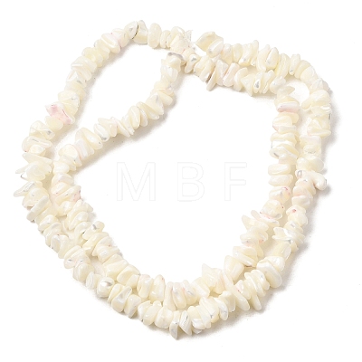 Natural White Mother of Pearl Shell Chip Bead Strands X-G-M205-63-1