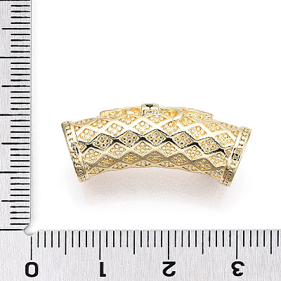 Brass Micro Pave Cubic Zirconia Tube Beads ZIRC-T004-60G-1