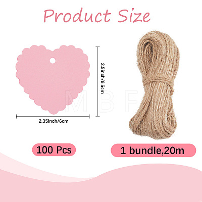 100Pcs Lace Edged Heart Paper Gift Tags CDIS-CP0001-01A-1